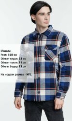 Куртка-рубашка оверсайз унисекс Sol's Noah, синяя, размер 3XL/4XL