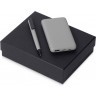 Подарочный набор c пластиковой ручкой, повербанком С2, 10000 mAh, серый